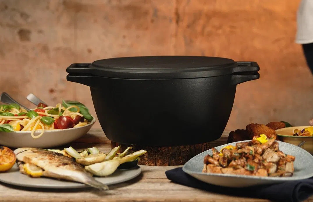 CrushGrind KIM_BO 4-in-1 Gietijzeren Dutch Oven - wevelnit