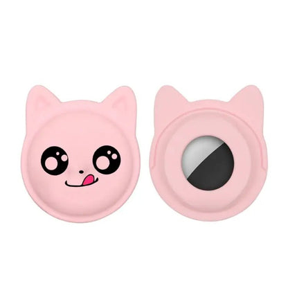 Cute Cartoon Pet Collar Anti - lost Tracker Silicone Case For AirTag, Naughty Smile - wevelnit