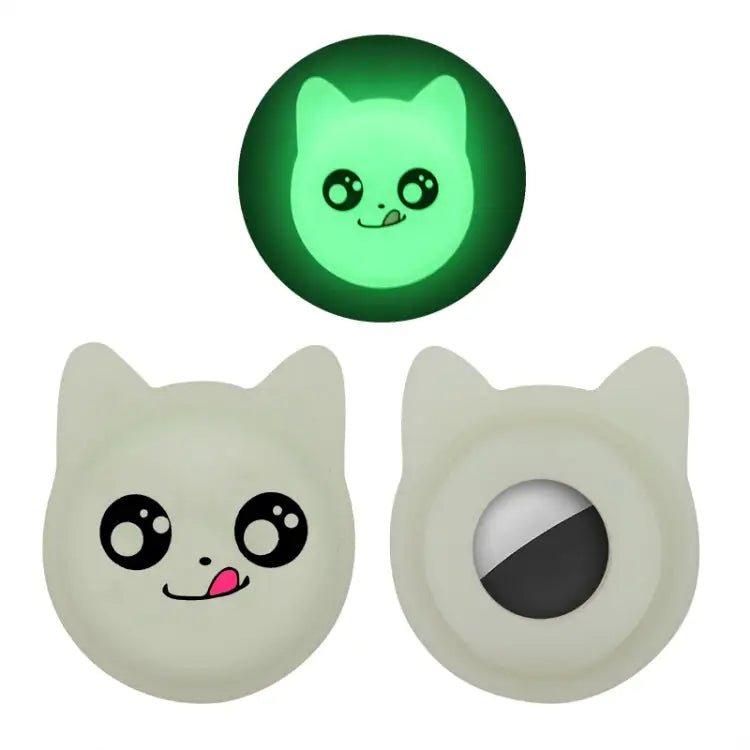 Cute Cartoon Pet Collar Anti - lost Tracker Silicone Case For AirTag, Naughty Smile - wevelnit