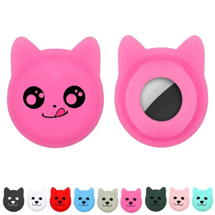 Cute Cartoon Pet Collar Anti - lost Tracker Silicone Case For AirTag, Naughty Smile - wevelnit