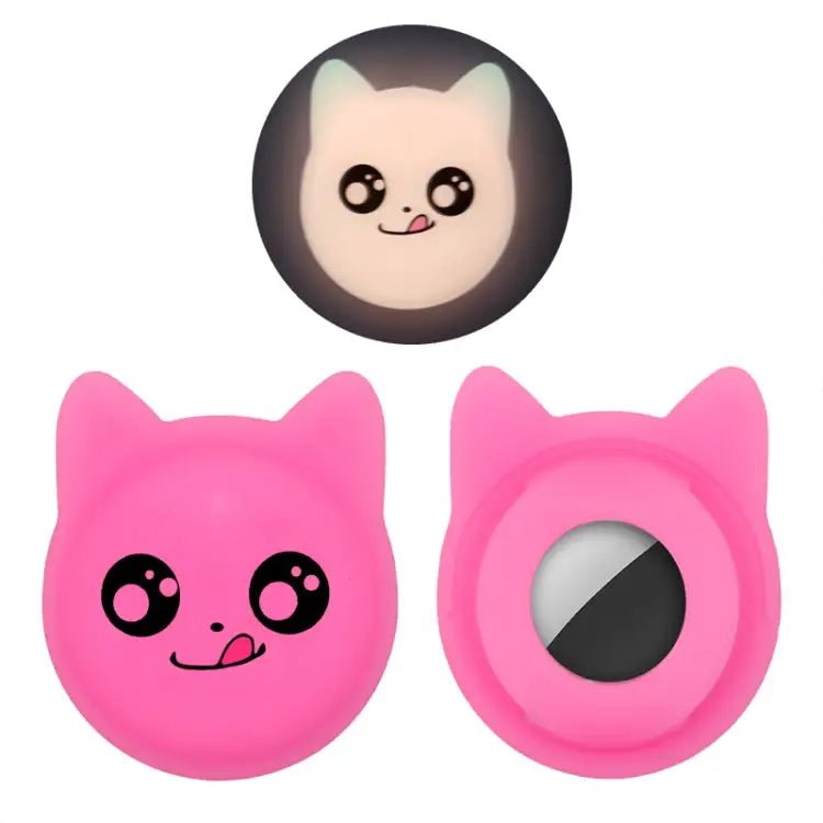 Cute Cartoon Pet Collar Anti - lost Tracker Silicone Case For AirTag, Naughty Smile - wevelnit