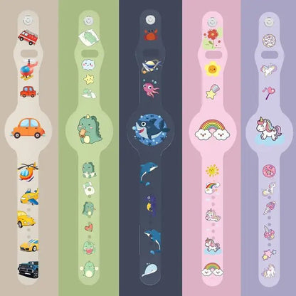 For Airtag Cartoon Watch Strap Locator Silicone Protective Cover Anti - lost Device Case - wevelnit
