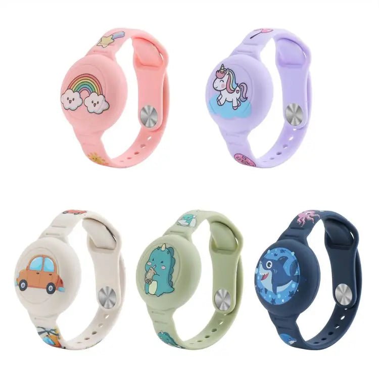 For Airtag Cartoon Watch Strap Locator Silicone Protective Cover Anti - lost Device Case - wevelnit