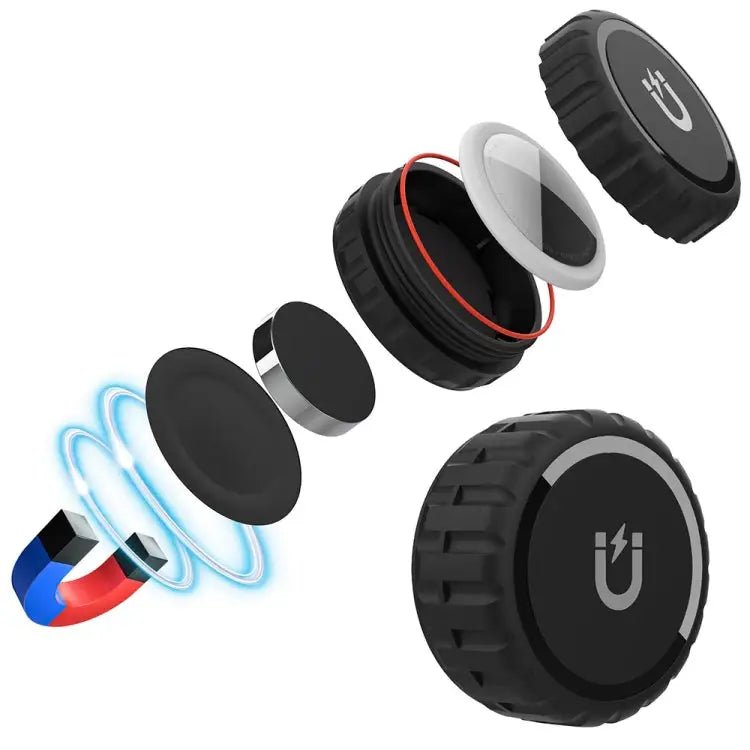 AirTag Magnetic Waterproof Protective Case – High - Strength PC Shell (Black) - wevelnit