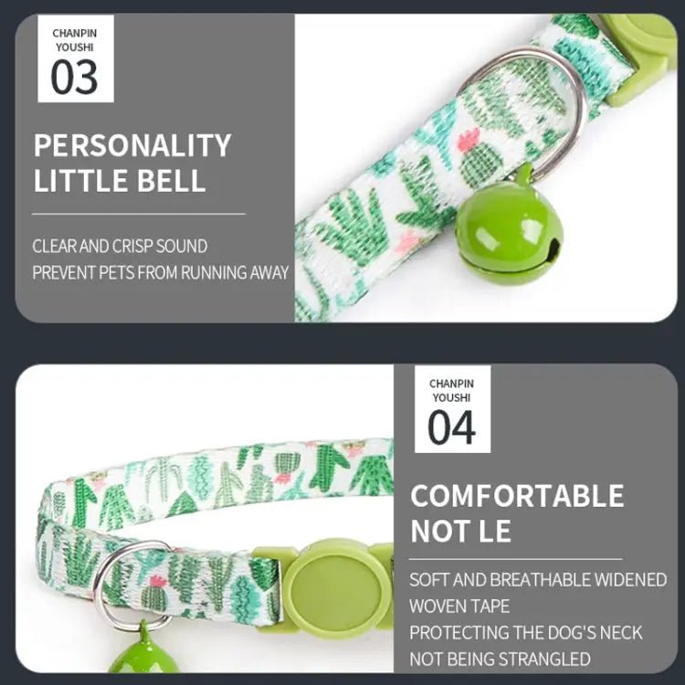 AirTag Pet Collar Holder with Bell & Safety Buckle – Stylish Printed Design - wevelnit