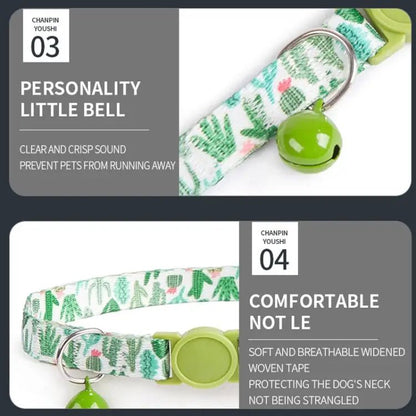 AirTag Pet Collar Holder with Bell & Safety Buckle – Stylish Printed Design - wevelnit