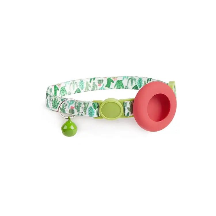 AirTag Pet Collar Holder with Bell & Safety Buckle – Stylish Printed Design - wevelnit