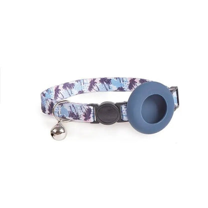 AirTag Pet Collar Holder with Bell & Safety Buckle – Stylish Printed Design - wevelnit