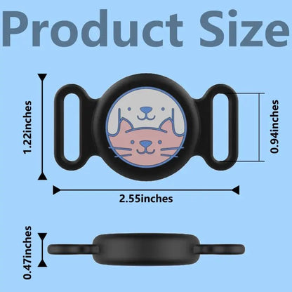 For AirTag Pet Collar Locator Silicone Life Waterproof Protective Case - wevelnit