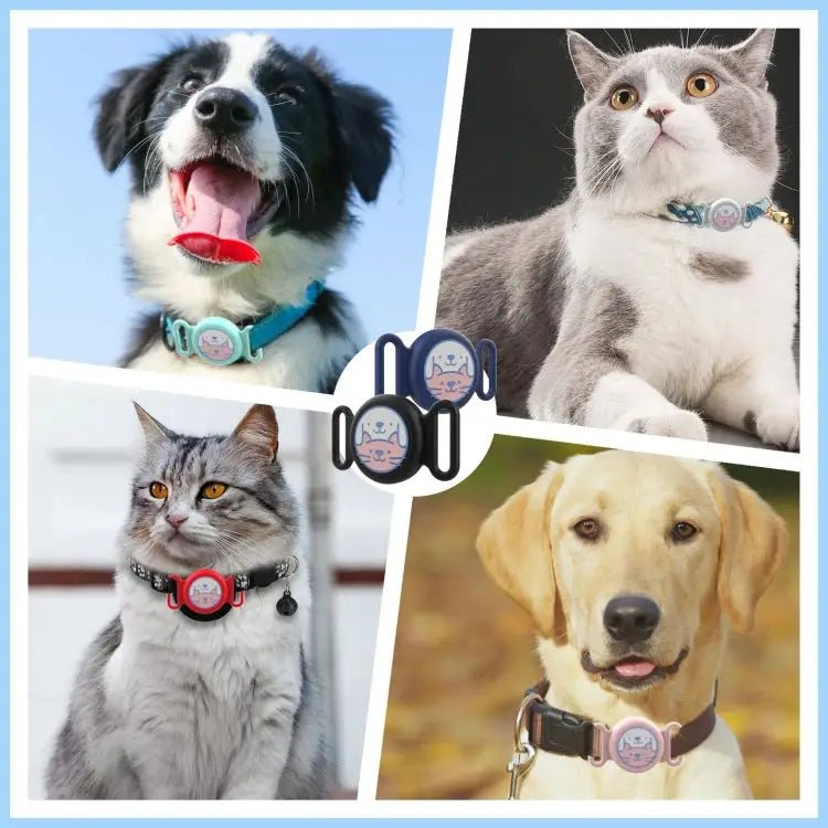 For AirTag Pet Collar Locator Silicone Life Waterproof Protective Case - wevelnit