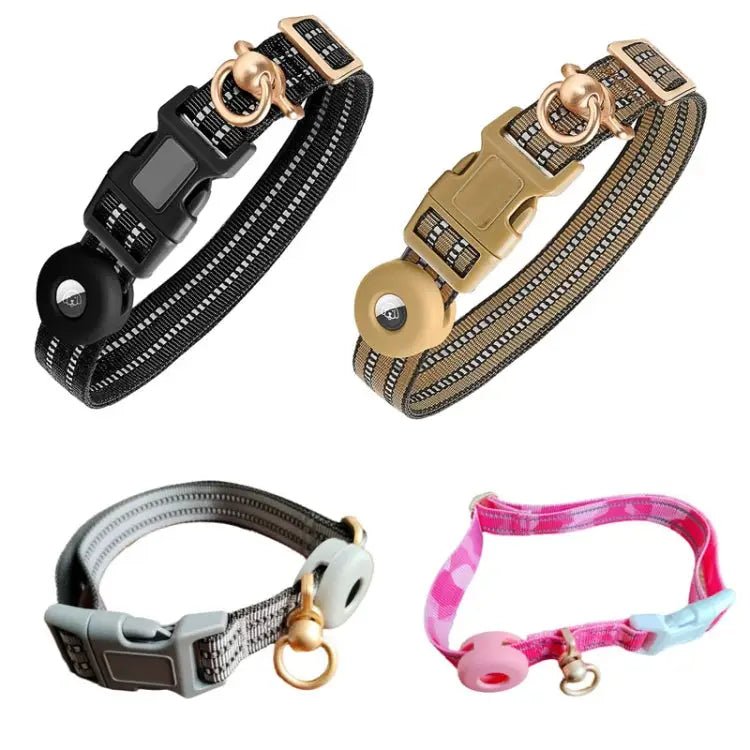 AirTag Silicone Sleeve with Reflective Nylon Dog Collar – M - wevelnit