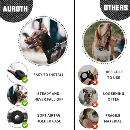 AirTag Silicone Sleeve with Reflective Nylon Dog Collar – M - wevelnit