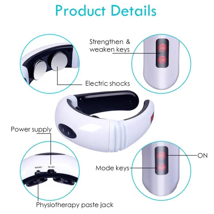 Household Electric Intelligent Body Pulse Shock Neck Massager - wevelnit