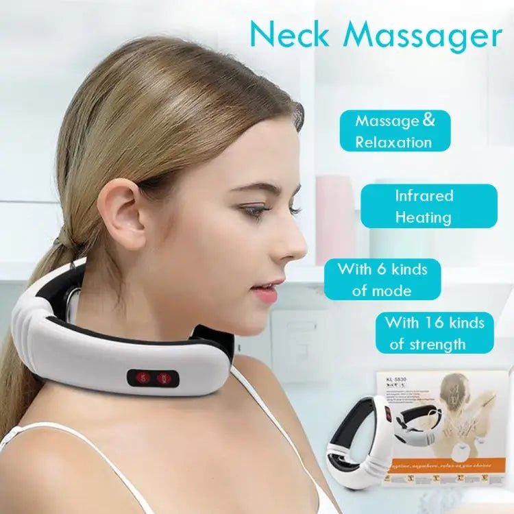 Household Electric Intelligent Body Pulse Shock Neck Massager - wevelnit