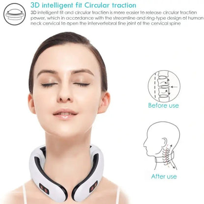 Household Electric Intelligent Body Pulse Shock Neck Massager - wevelnit