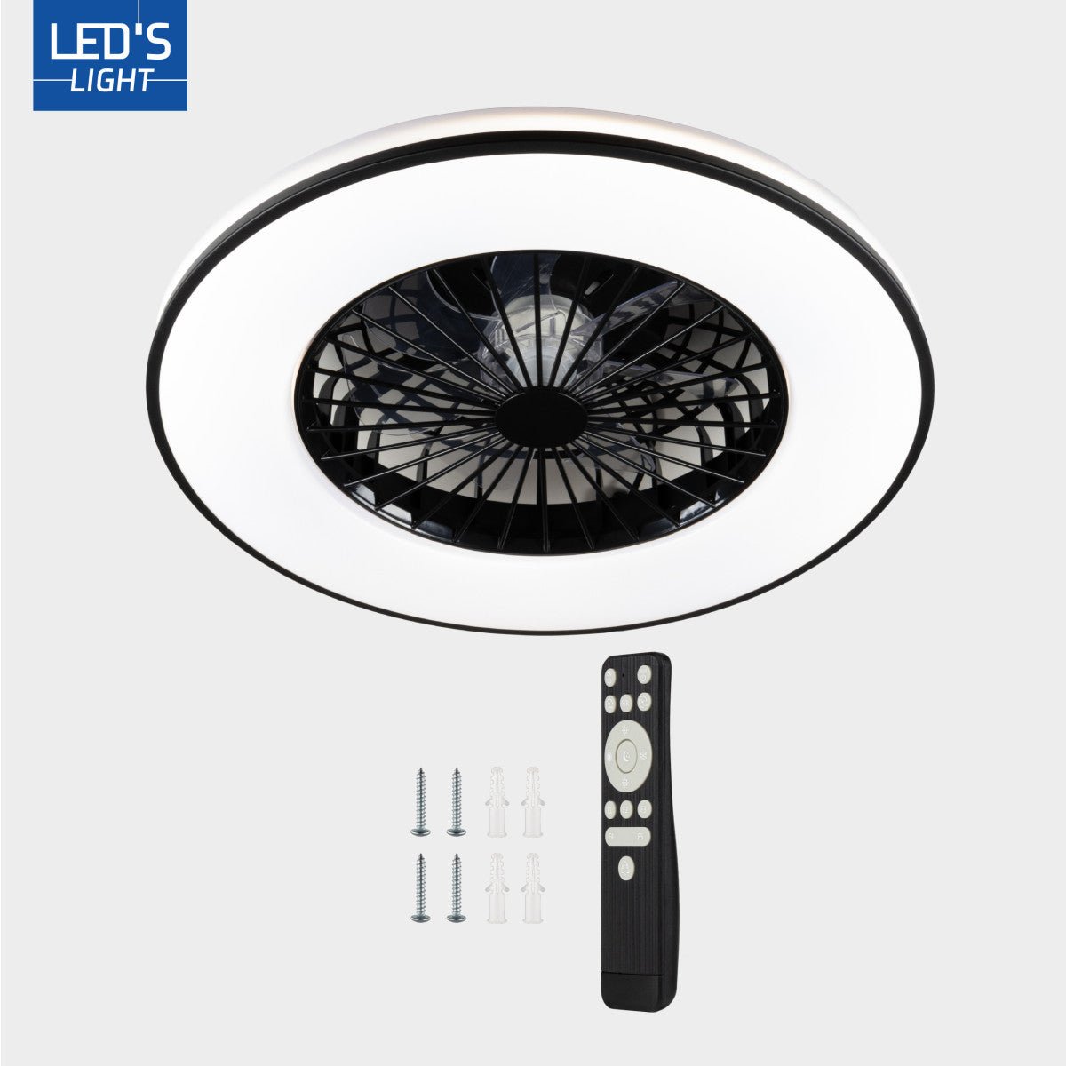 LED's Light Plafondventilator met Verlichting 48,5 cm – Zwart
