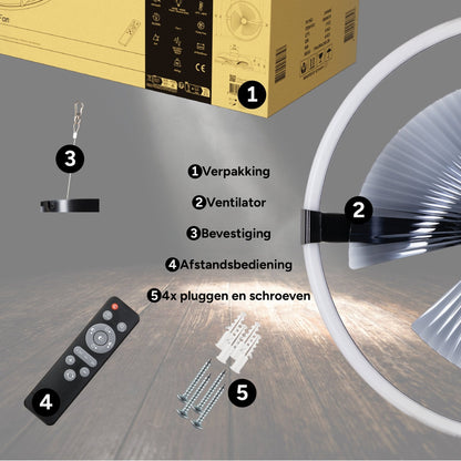 LED's Light Plafondventilator XL 74 cm met afstandsbediening