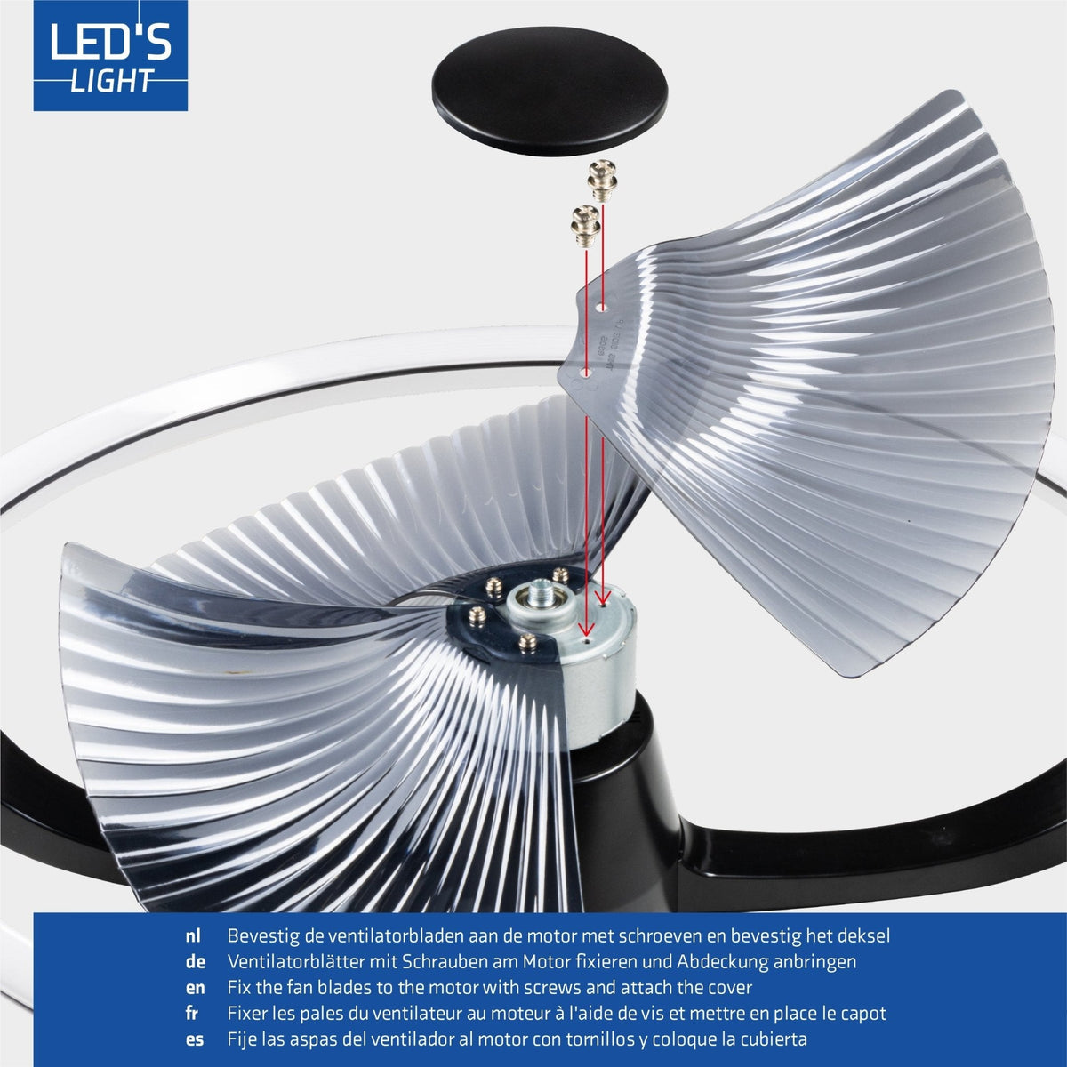 LED's Light Plafondventilator XL 74 cm met afstandsbediening