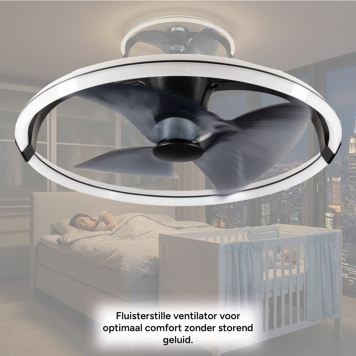 LED's Light Plafondventilator XL 74 cm met afstandsbediening