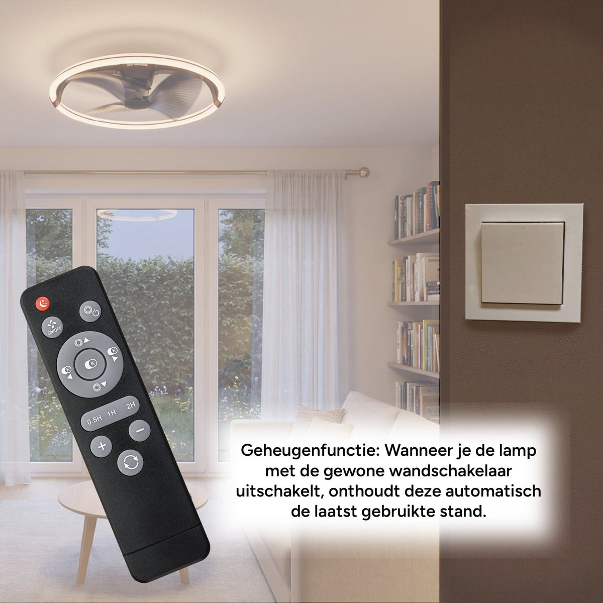 LED's Light Plafondventilator XL 74 cm met afstandsbediening