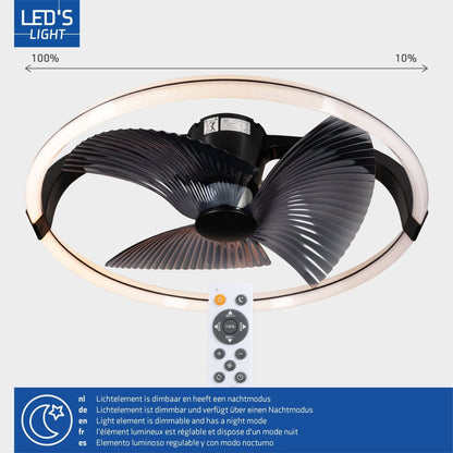 LED's Light Plafondventilator XL 74 cm met afstandsbediening