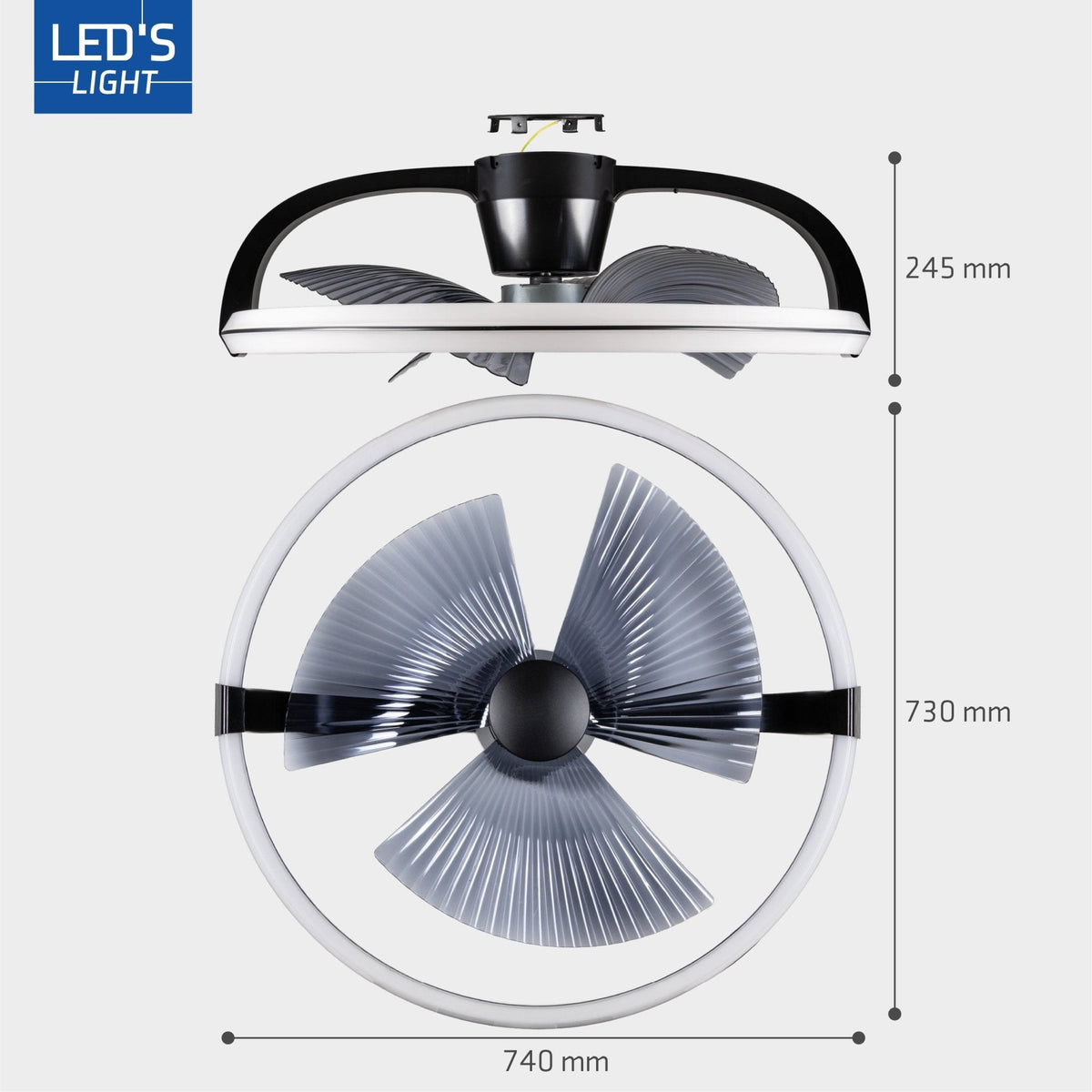 LED's Light Plafondventilator XL 74 cm met afstandsbediening