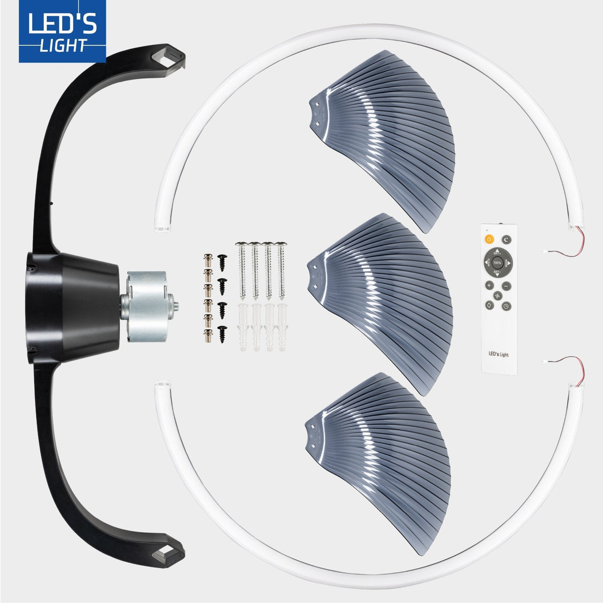 LED's Light Plafondventilator XL 74 cm met afstandsbediening