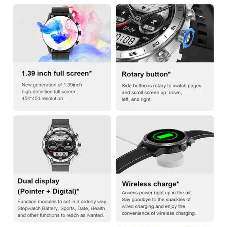 LOANIY DT70 Smartwatch – analoge wijzers en digitaal scherm