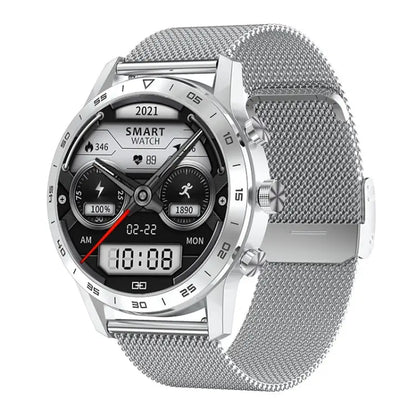 LOANIY DT70 smartwatch met zilver stalen band