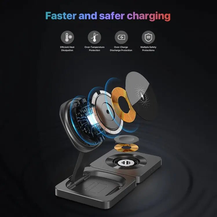 M9 3 - In - 1 Portable Magnetic Folding Wireless Charger Fast Charging Bracket - wevelnit