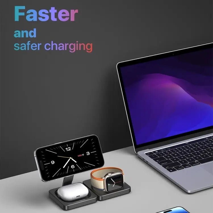 M9 3 - In - 1 Portable Magnetic Folding Wireless Charger Fast Charging Bracket - wevelnit