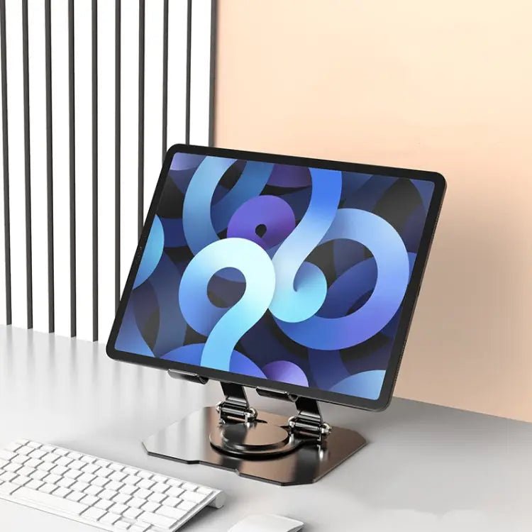 Metal Cooling Tablet Stand JS - 258 – Rotatable & Adjustable (Silver / Black) - wevelnit