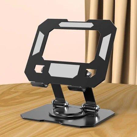 Metal Cooling Tablet Stand JS - 258 – Rotatable & Adjustable (Silver / Black) - wevelnit