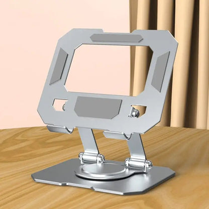 Metal Cooling Tablet Stand JS - 258 – Rotatable & Adjustable (Silver / Black) - wevelnit