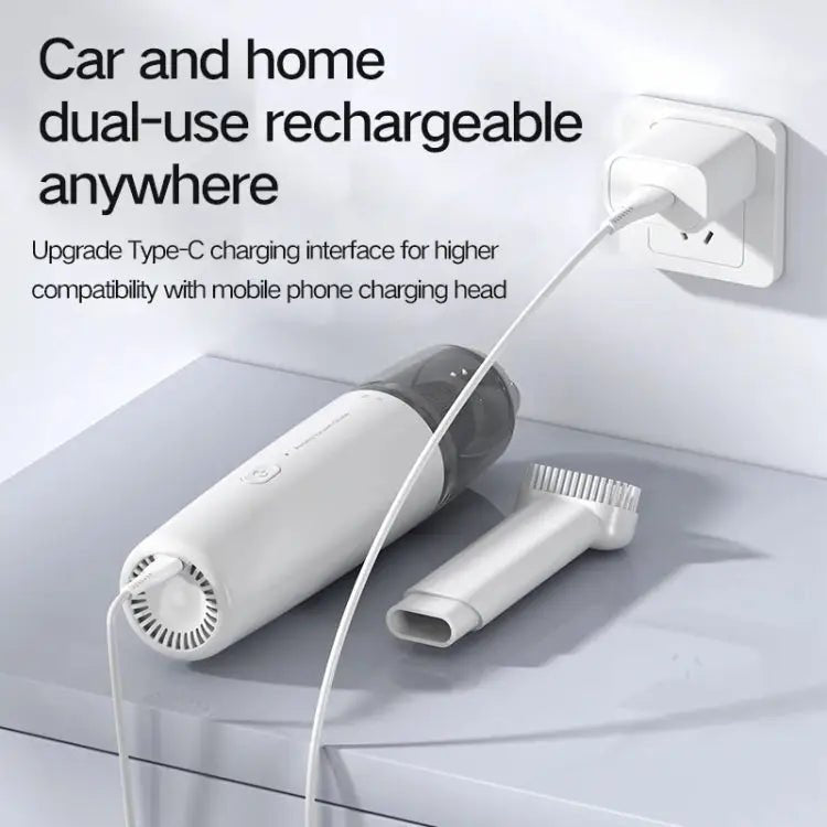 Mini Portable Wireless Car Vacuum Cleaner – Plastic Filter (White) - wevelnit