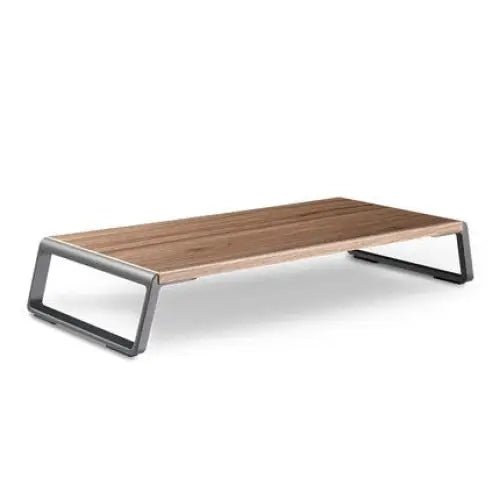 Monitor Stand Riser with Metal Feet for iMac MacBook LCD Display Printer, Lapdesk Tabletop Organizer Sturdy Platform Save Space(Dark Wood Grain) - wevelnit