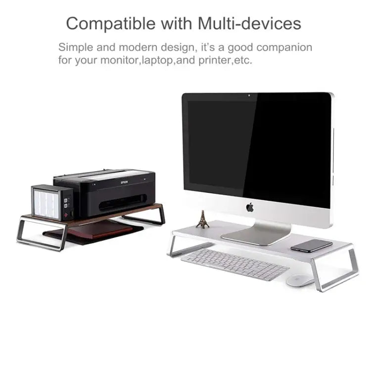 Monitor Stand Riser with Metal Feet for iMac MacBook LCD Display Printer, Lapdesk Tabletop Organizer Sturdy Platform Save Space(Black) - wevelnit