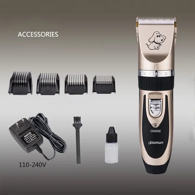 Ceramics Titanium Professional Pet Electric Scissors Hair Clippers with Four Combs - wevelnit