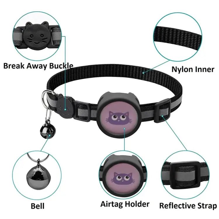 Pet Reflective Collar with Bell for AirTag - wevelnit