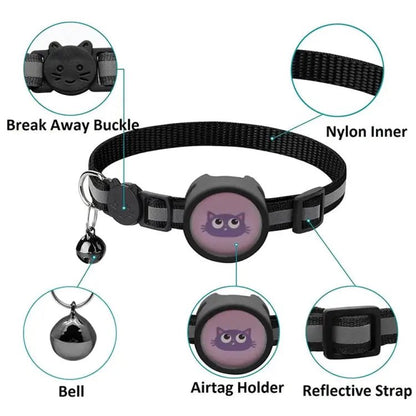Pet Reflective Collar with Bell for AirTag - wevelnit