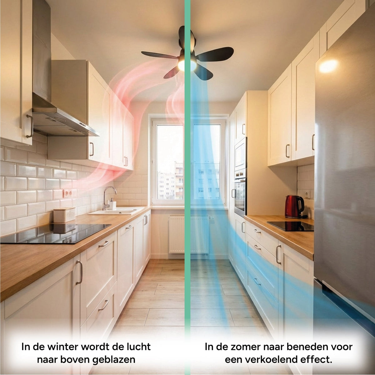 Plafondlamp met Ventilator 25W – 1100lm, dimbaar en stil