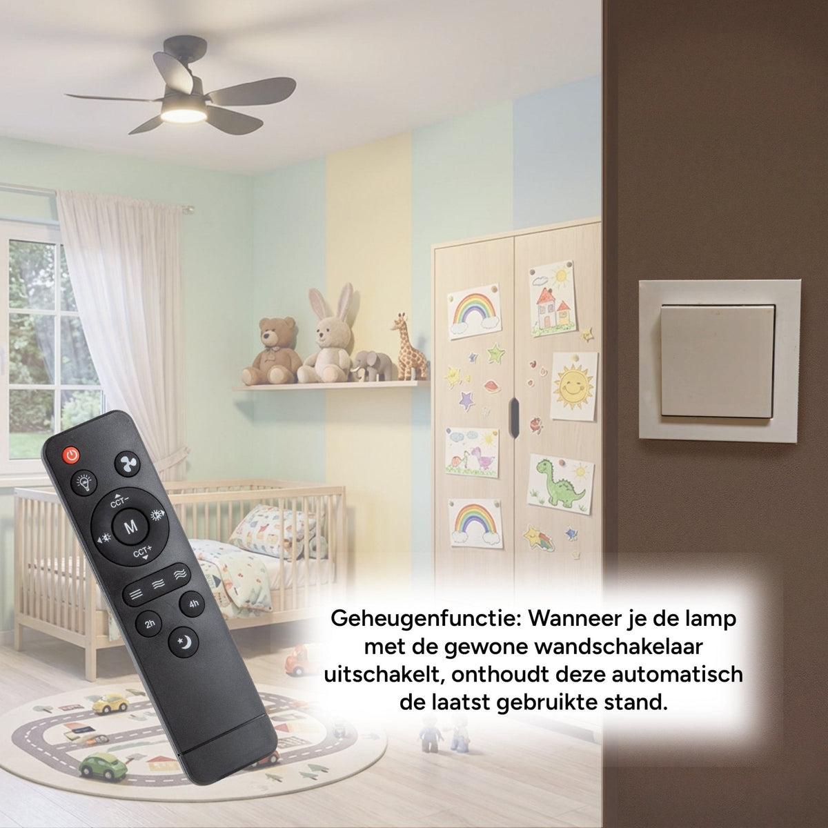 Plafondlamp met Ventilator 25W – 1100lm, dimbaar en stil