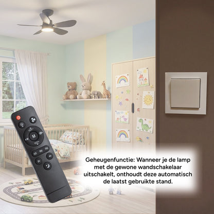 Plafondlamp met Ventilator 25W – 1100lm, dimbaar en stil