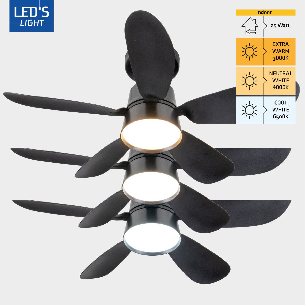 Plafondlamp met Ventilator 25W – 1100lm, dimbaar en stil