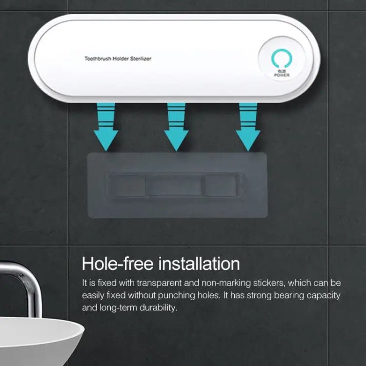 Rechargeable Toothbrush Dryer Sterilizer Bathroom Wall - mounted Toothbrush Holder, with US Plug, Rechargeable - wevelnit