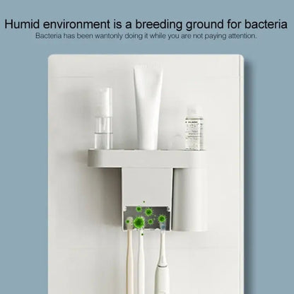 Rechargeable Toothbrush Dryer Sterilizer Bathroom Wall - mounted Toothbrush Holder, with US Plug, Rechargeable - wevelnit