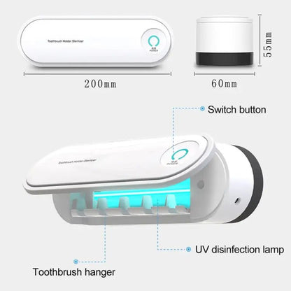 Rechargeable Toothbrush Dryer Sterilizer Bathroom Wall - mounted Toothbrush Holder, with US Plug, Rechargeable - wevelnit