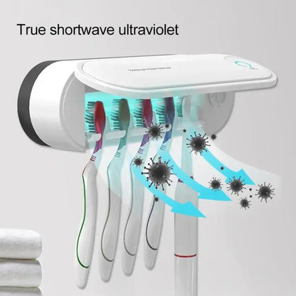 Rechargeable Toothbrush Dryer Sterilizer Bathroom Wall - mounted Toothbrush Holder, with US Plug, Rechargeable - wevelnit