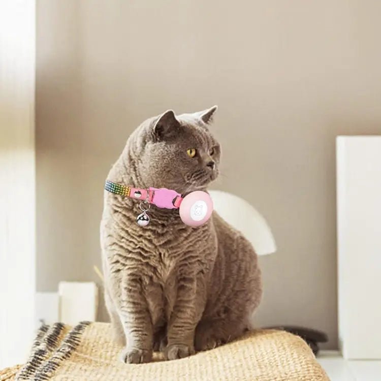 Rhinestone Pet Collar with Bell for Airtag Tracker Case - wevelnit