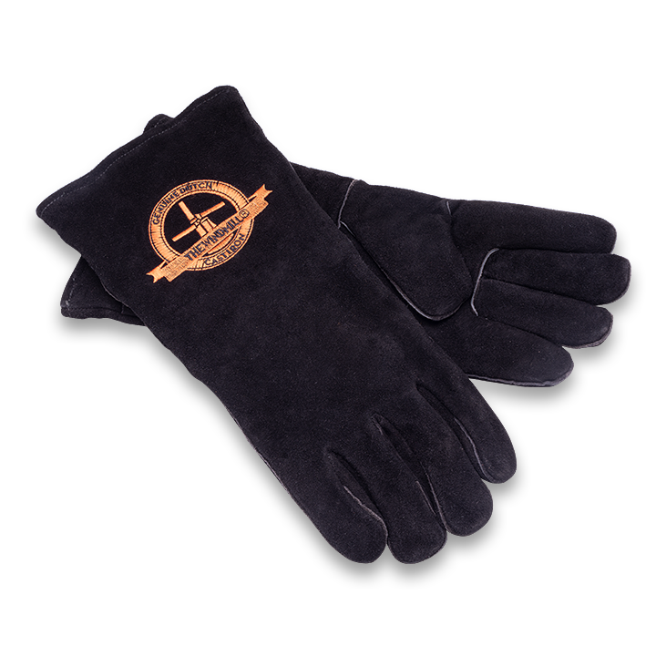 The Windmill Set van 2 lederen BBQ handschoenen - wevelnit